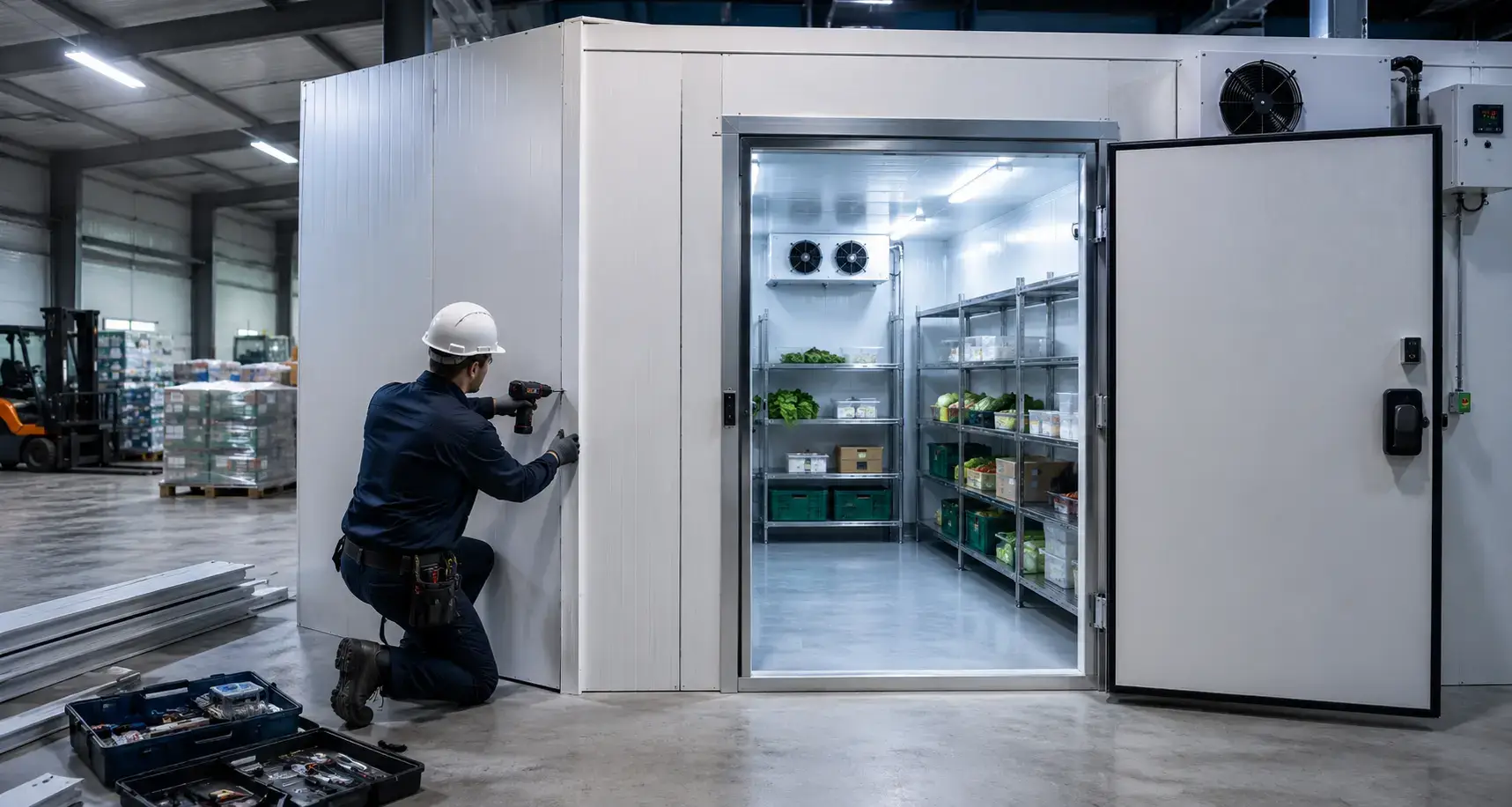 Tuning parts during an expert Cold Room Installation London service