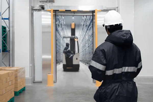 Industrial refrigeration services team working on site at a UK cold storage facility